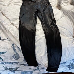 SPANX Black High-Waist leatherette Leggings